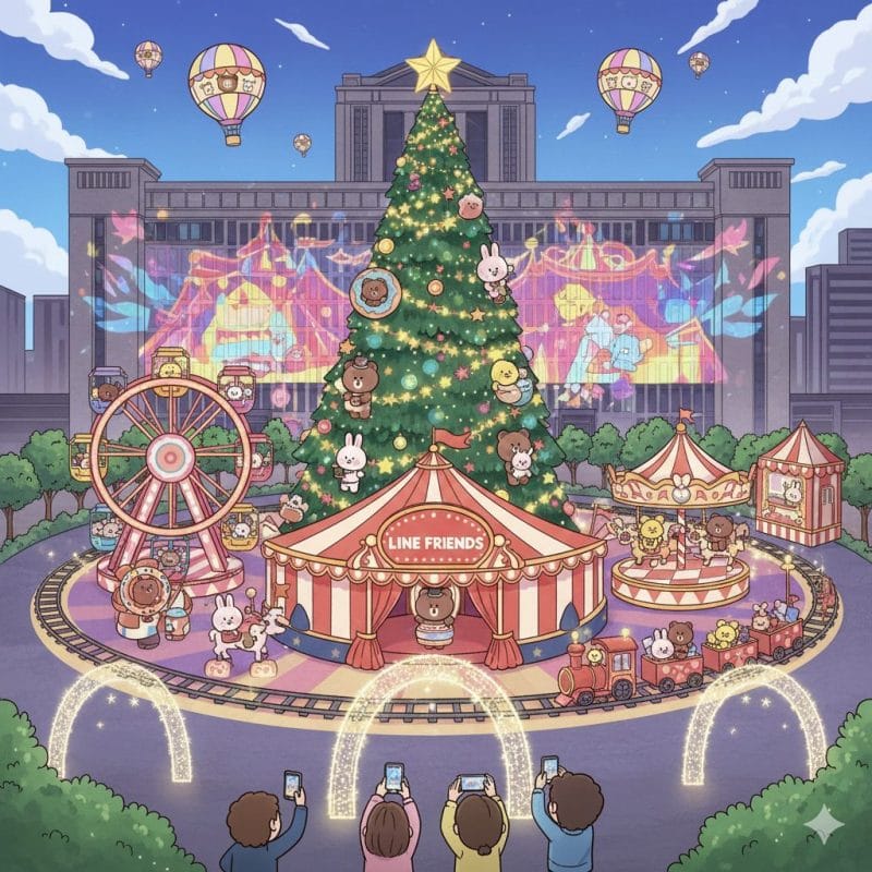 2025 新北耶誕城開跑!LINE FRIENDS 4大燈區攻略、最新巨星卡司、板橋交通全指南! 1 新北耶誕城 巨星卡司