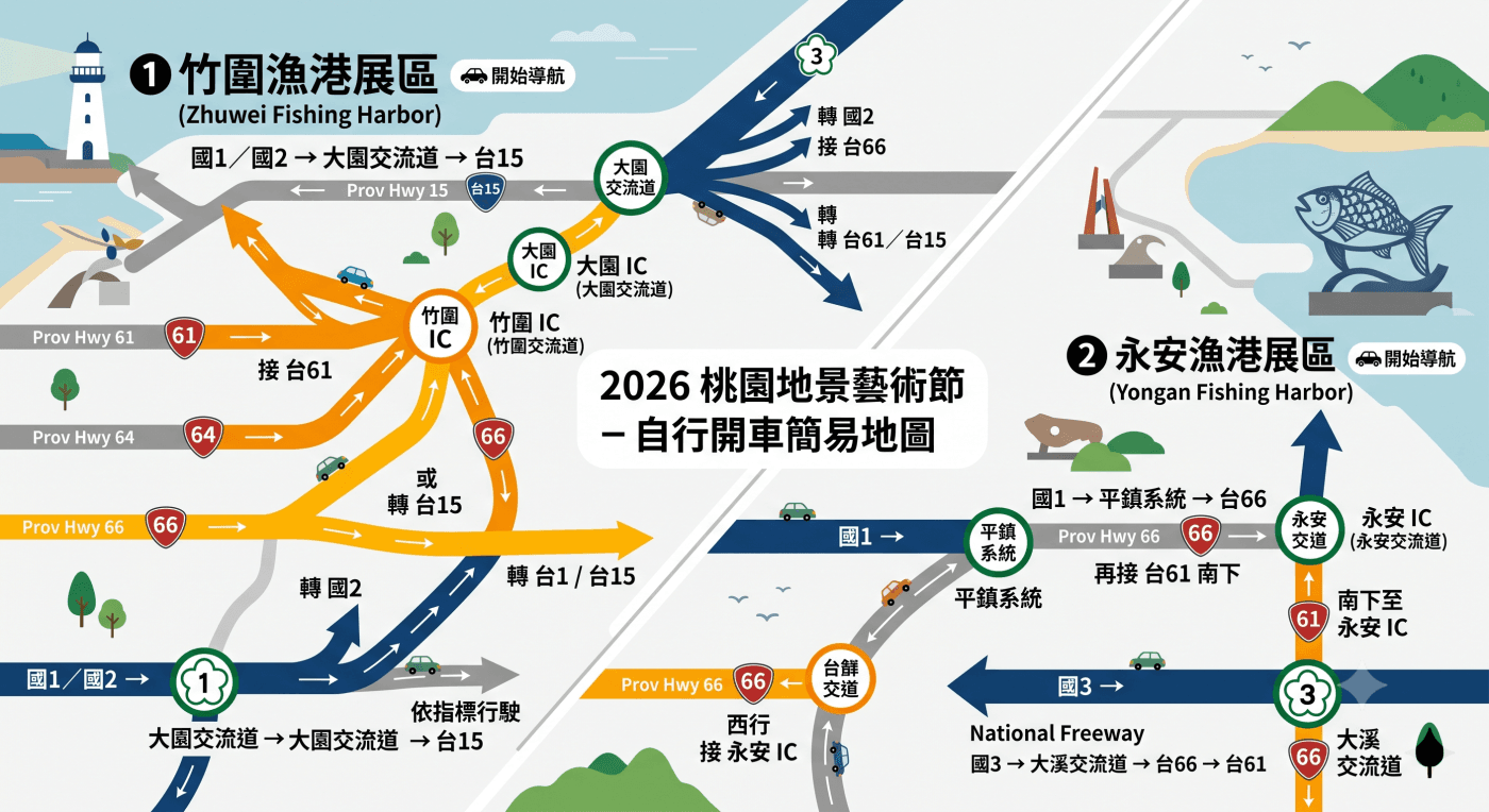 2026桃園地景藝術節攻略|「珍珠海岸」雙漁港一日遊!交通、72件必看作品、路線一次收錄 2 桃園地景藝術節
