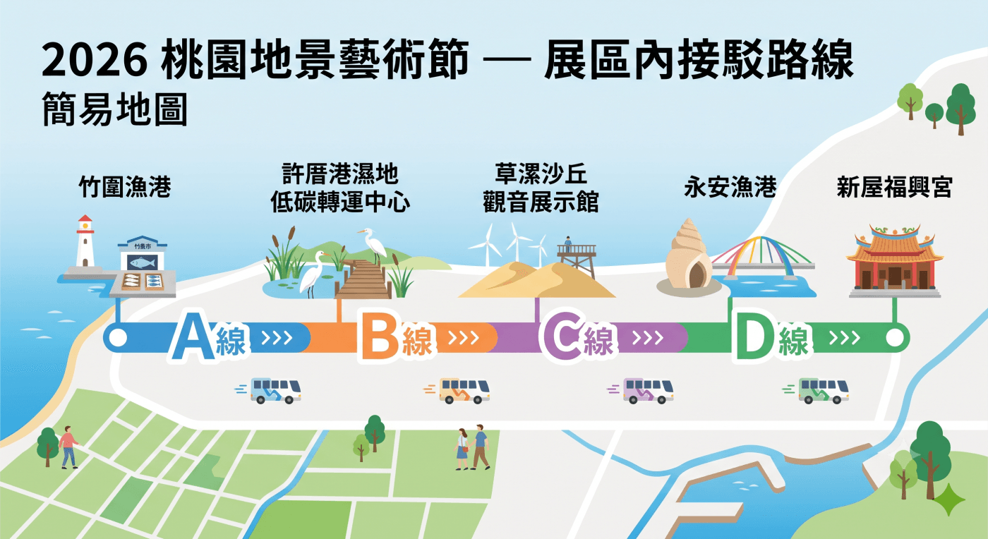 2026桃園地景藝術節攻略|「珍珠海岸」雙漁港一日遊!交通、72件必看作品、路線一次收錄 6 地景藝術接駁車